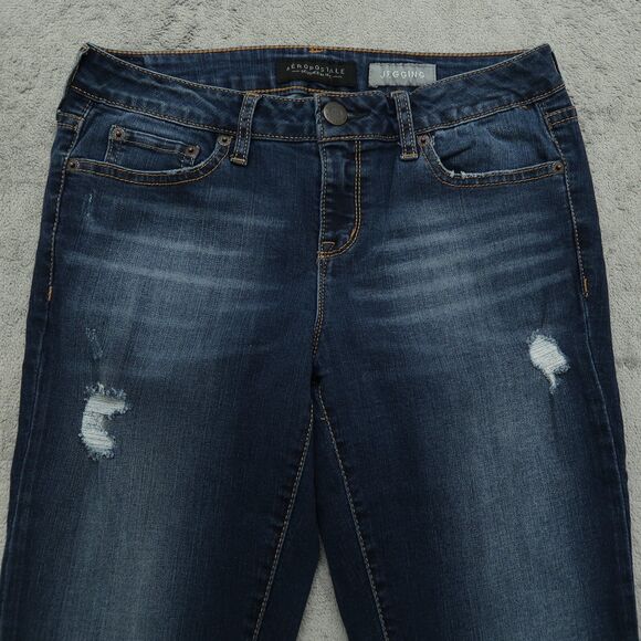 Aeropostale Jegging Jeans Women's Size 6R Blue Low-Rise 27.5" Inseam Distressed - Picture 10 of 16